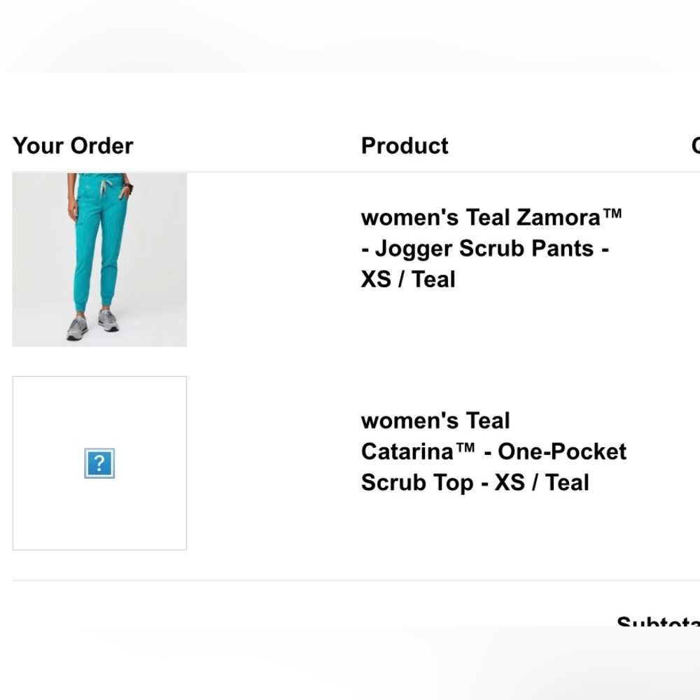 FIGS teal scrub set